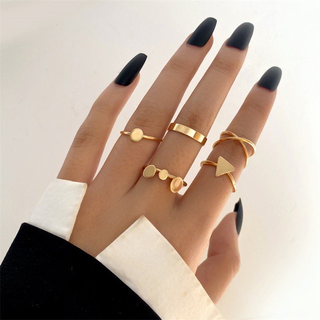 Heart Rings Set Silver Black Alloy Hollow Pearl Love Rings Couples Lovers Valentine's Day Party Gift for Women Girls