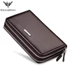 WILLIAMPOLO  Purse Long   Luxury Business Solid Double Zipper  Long Clutch Bag  Wallet ► Photo 1/6