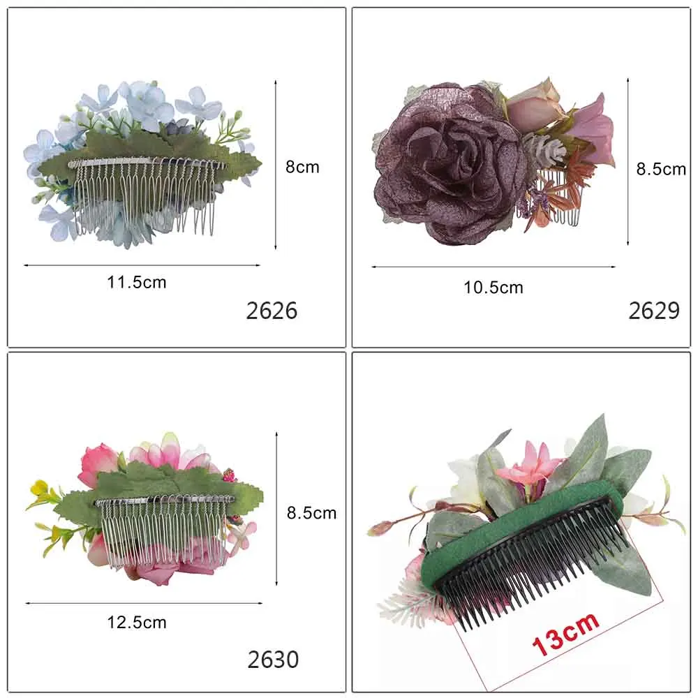 Haimeikang New Fashion Head Comb Artificial Flower Head Comb Party Wedding For Women Elegant Headdress Festival Hair Accessories