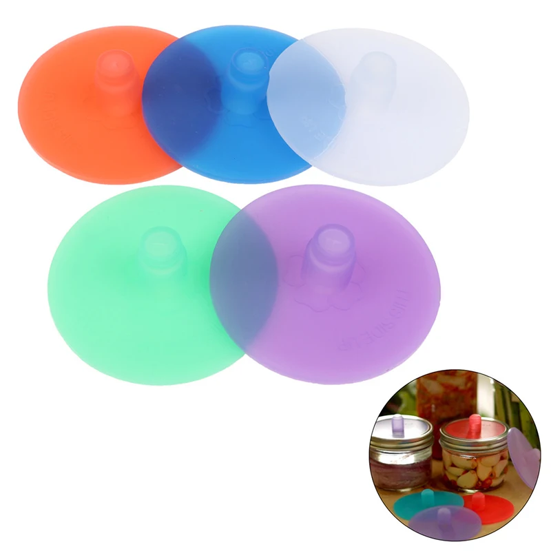 70mm Silicone Waterless Airlock Fermentation Lid For Wide Mouth Mason Jar Kitchen Fermentation Lid