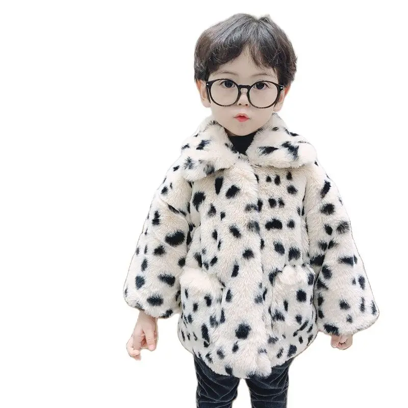 

Trend Children's Winter Clothing New Imitation Rex Rabbit Fur Boys Short Girl Wool Coat