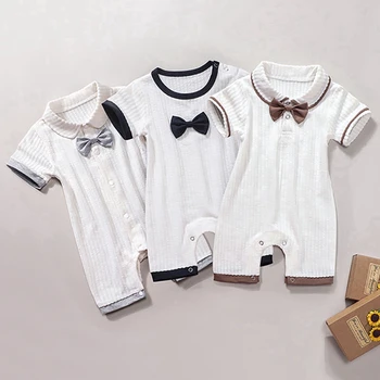 

2020 Summer New born Clothes Baby Boy Rompers Bow Gentleman Baby Boys Romper Toddler Kids Loose Jumpsuits birthday