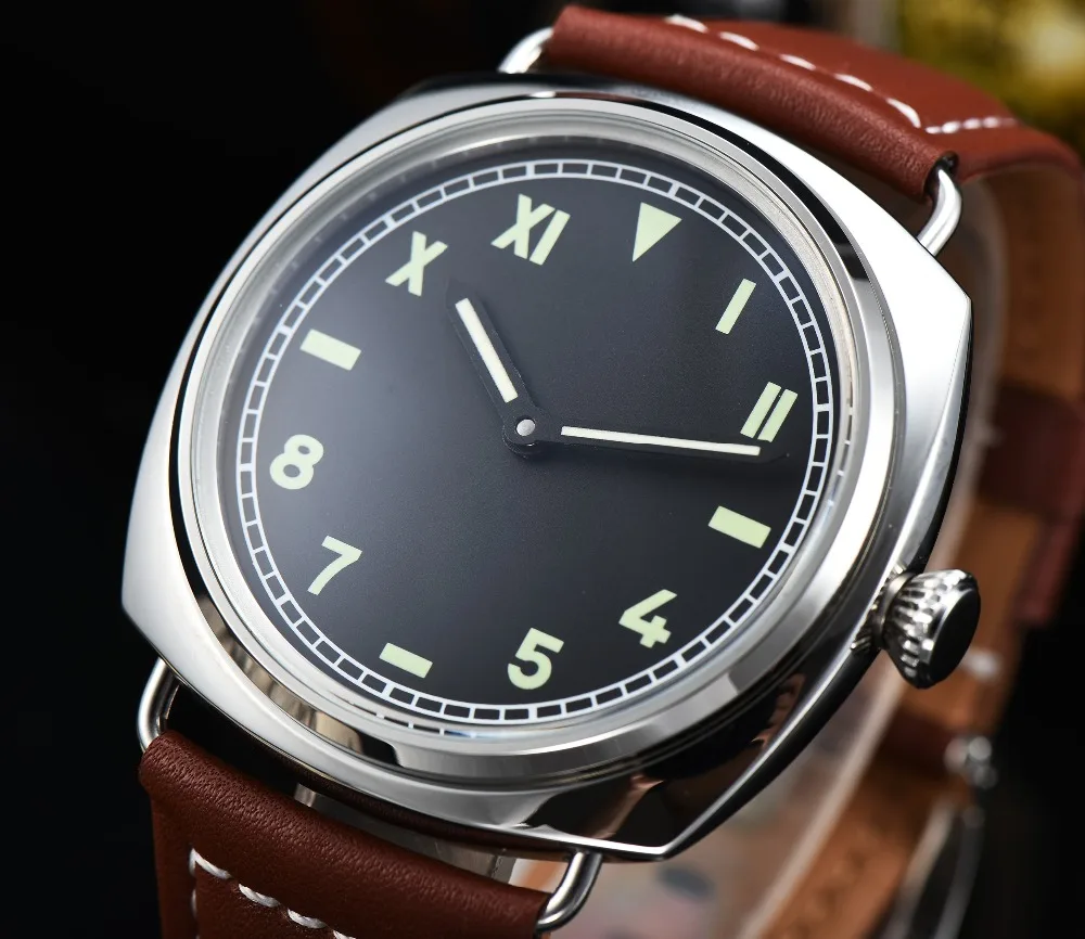 

47MM watch seagull movement manual winding 6497 mechanical movement polishing 316L stainless steel a1