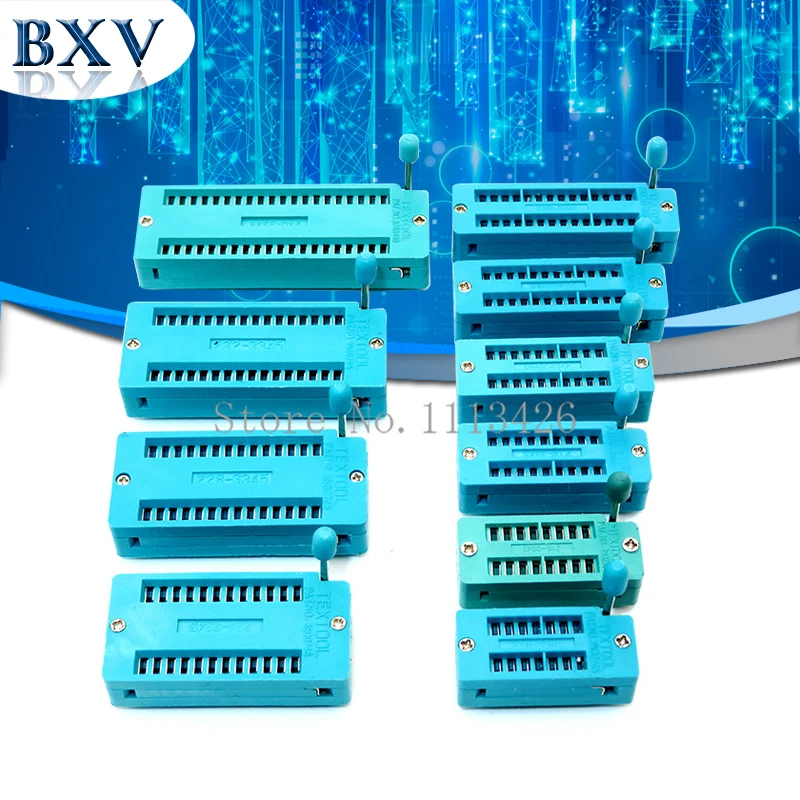 1 шт. универсальный штифт-разъем ZIF IC 14 16 18 20 24 28 32 40 P 2 54 мм | Электронные компоненты