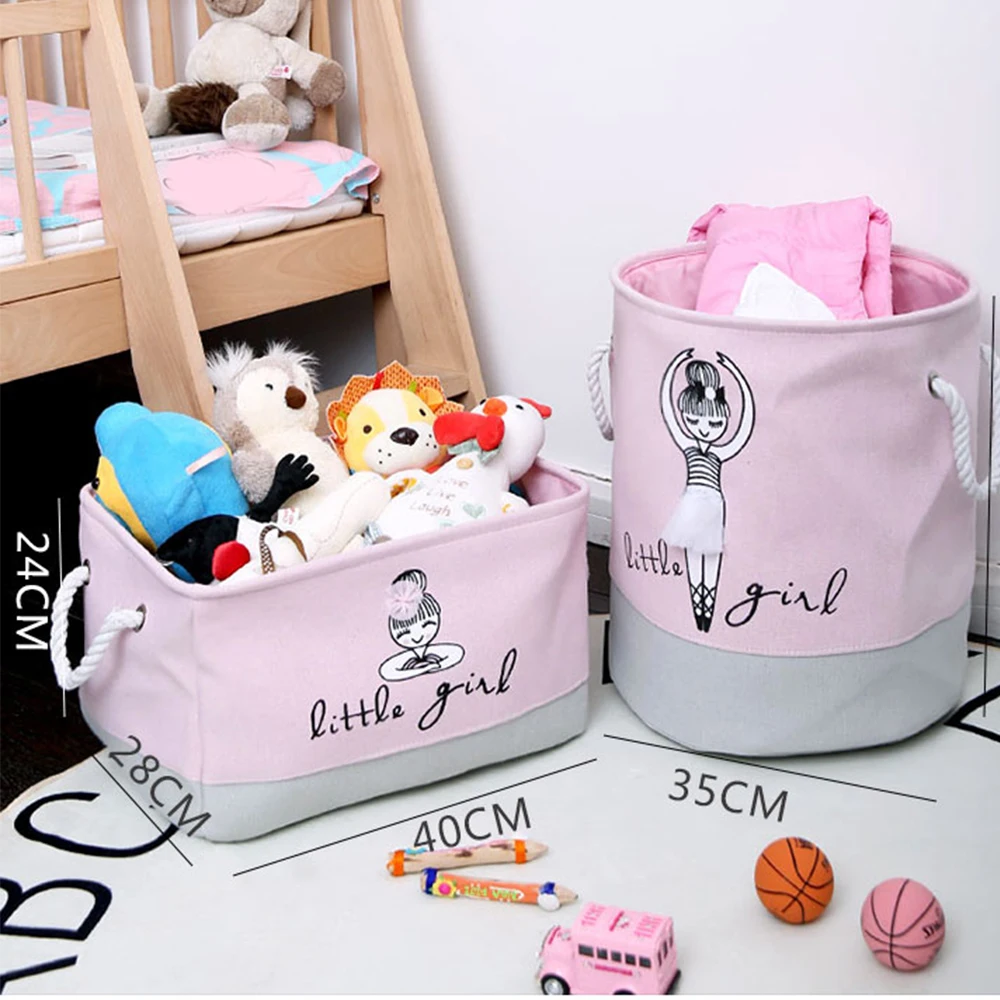 1Pc Ballet Girl Folding Laundry Toys Storage Basket Barrel