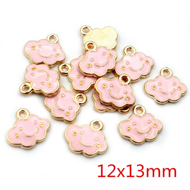 10pcs Enamel Cute Charms Pendant for Jewelry Making Supplies Moon Star  Heart Alloy Metal Drop Oil