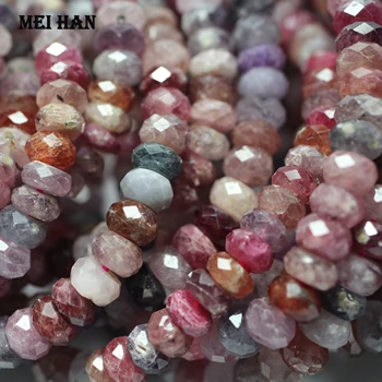 

Natural (1 bracelet/set) rare amazing colorful spinell 6-7*2.5-4mm faceted rondelle loose beads for jewelry making design