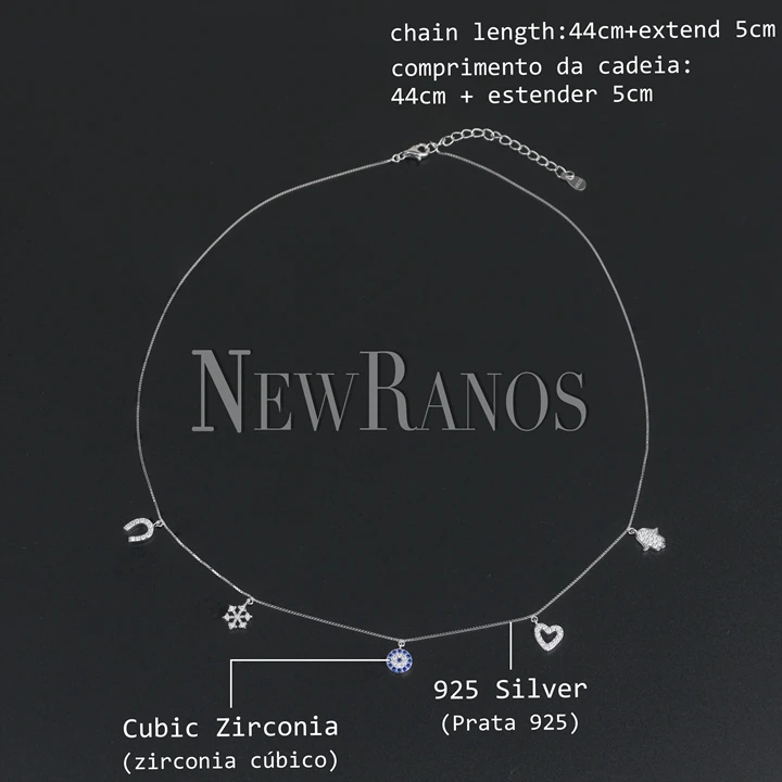 Newranos 925 пробы Серебряное массивное ожерелье на шею ожерелье в форме сердца и кулоны женские ювелирные изделия подарок