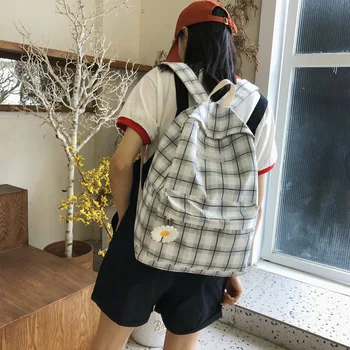 

Mori Series Vintage Sense Lattice School Bag Women Korean-Style High Backpack Female Ins Wind Hipst