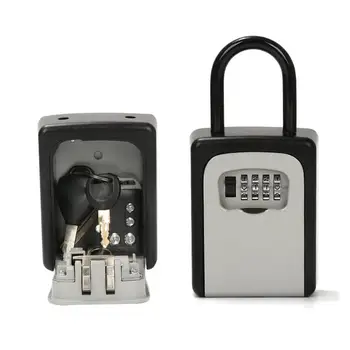 

Key Safe Padlock Anti-thief Key Storage Lock Box Outdoor Safe Key Password Box Key Combination Hider Mounted Holder 4-Digit