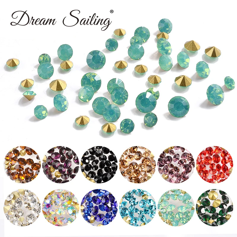 Nail Rhinestones Crystal Zircon Diamond Mix Size 12#16#20# Nail Art Jewelry Manicure Decoration 3D Charms Micro Accessories
