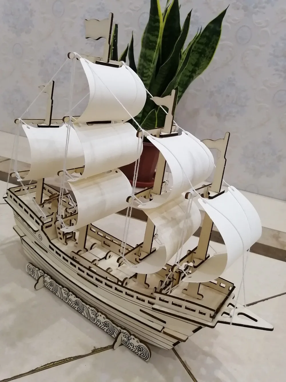 Лазерная резка деревянный корабль модель наборы DIY парусник деревянная модель Древний китайский торговый корабль
