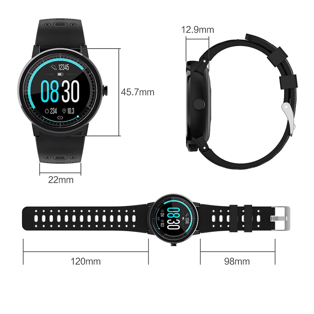 EZON smartwatch IP68 водонепроницаемый браслет 20 циферблат часы лица фитнес трекер сообщение Push bluetooth мужские wo мужские умные часы