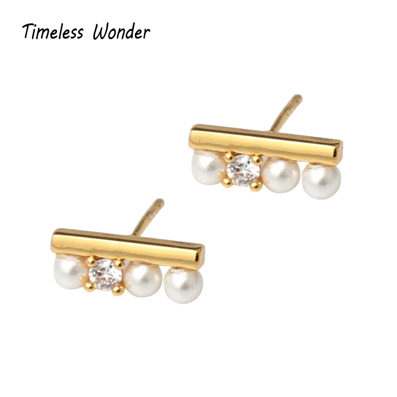 Женские серьги-гвоздики с жемчугом готические серьги в стиле бохо цирконием