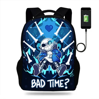 

Game Undertale SchoolBags Teenager boys&Girls Backpacks satchel for kids orthopedic mochila escolar Usb Charge book Bag