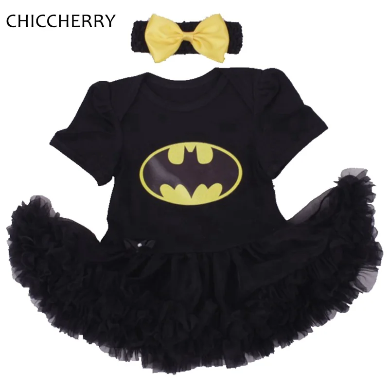 Cool Batman Superman Kids Halloween Christmas Costumes Newborn Baby Girl Clothes Sets Lace Romper Dress Headband Infant Clothing | Детская