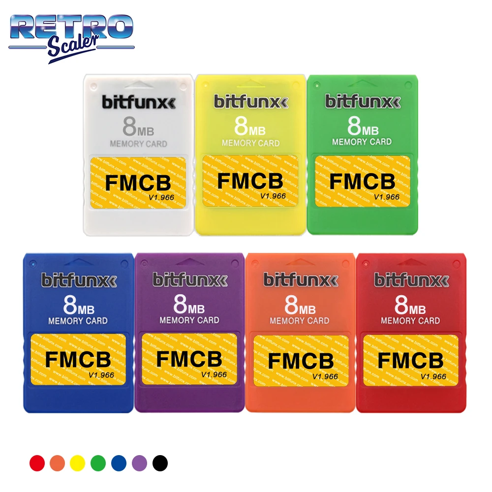 RetroScaler V1 966 8MB Colorful FMCB Free McBoot Memory Card Eight 