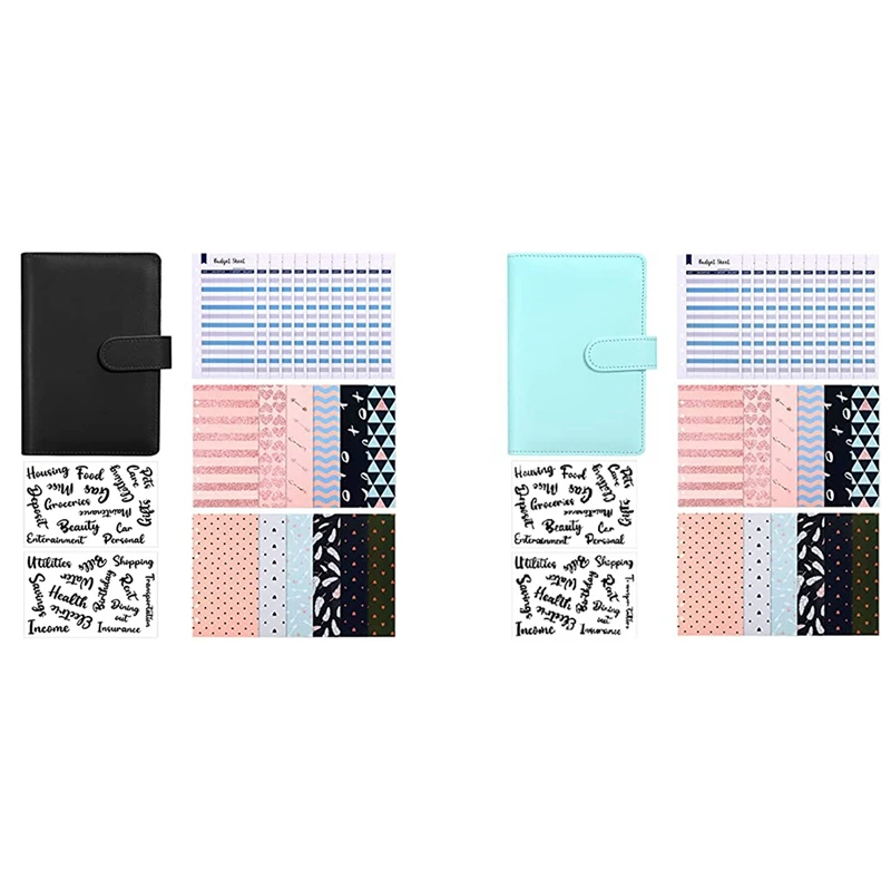 A6 Binder Budget Envelope System Planning Notepad PU Leather Notebook Money Cash | Канцтовары для офиса и дома