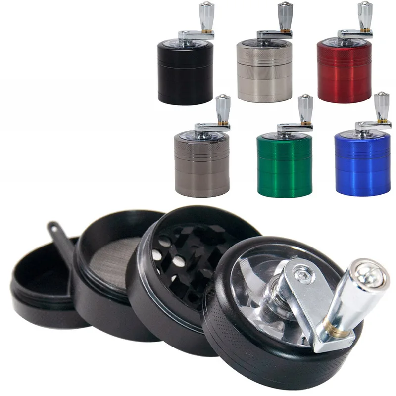 4 layer Hand herb grinder Tobacco Grinder Manual Aluminum Herbal Herb