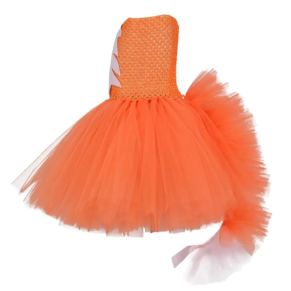 New Kids Fox costume Girls Tutu Dress Headwear Tail Animal Girl Party Dresses Girls Halloween Performance Cosplay Costumes