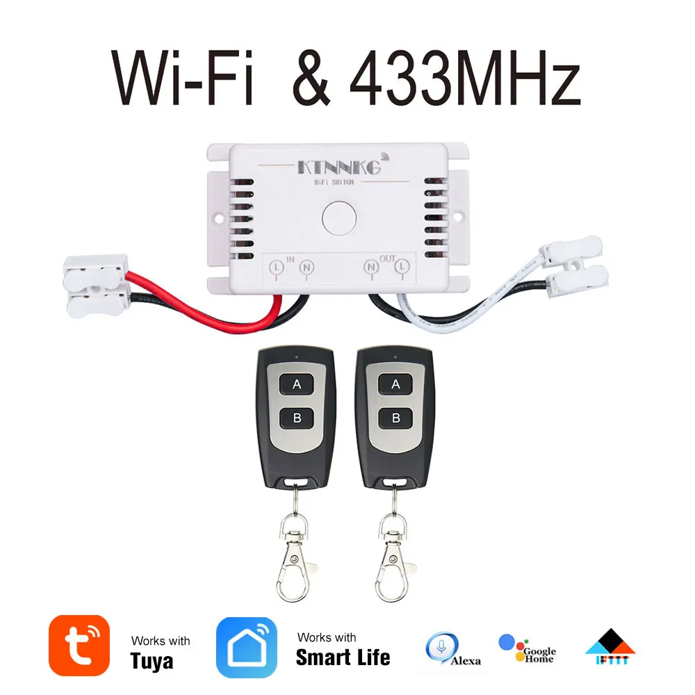 

AC85-250V TUYA WIFI Switch also can use With 1/2/3/4/5/6 remote controls work for Chandelier, ceiling lamp, corridor light, TV