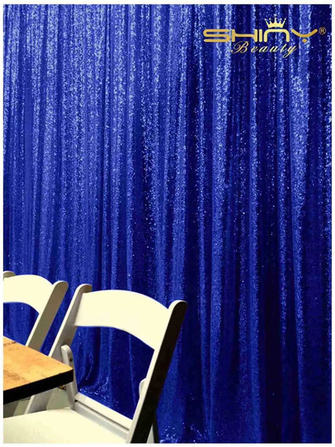 

Shinybauty 2FTX3FT 2 Panels Royal Blue Sequin Background Photo Booth Backdrop Birthday Decoration Curtain For Boy-M190817