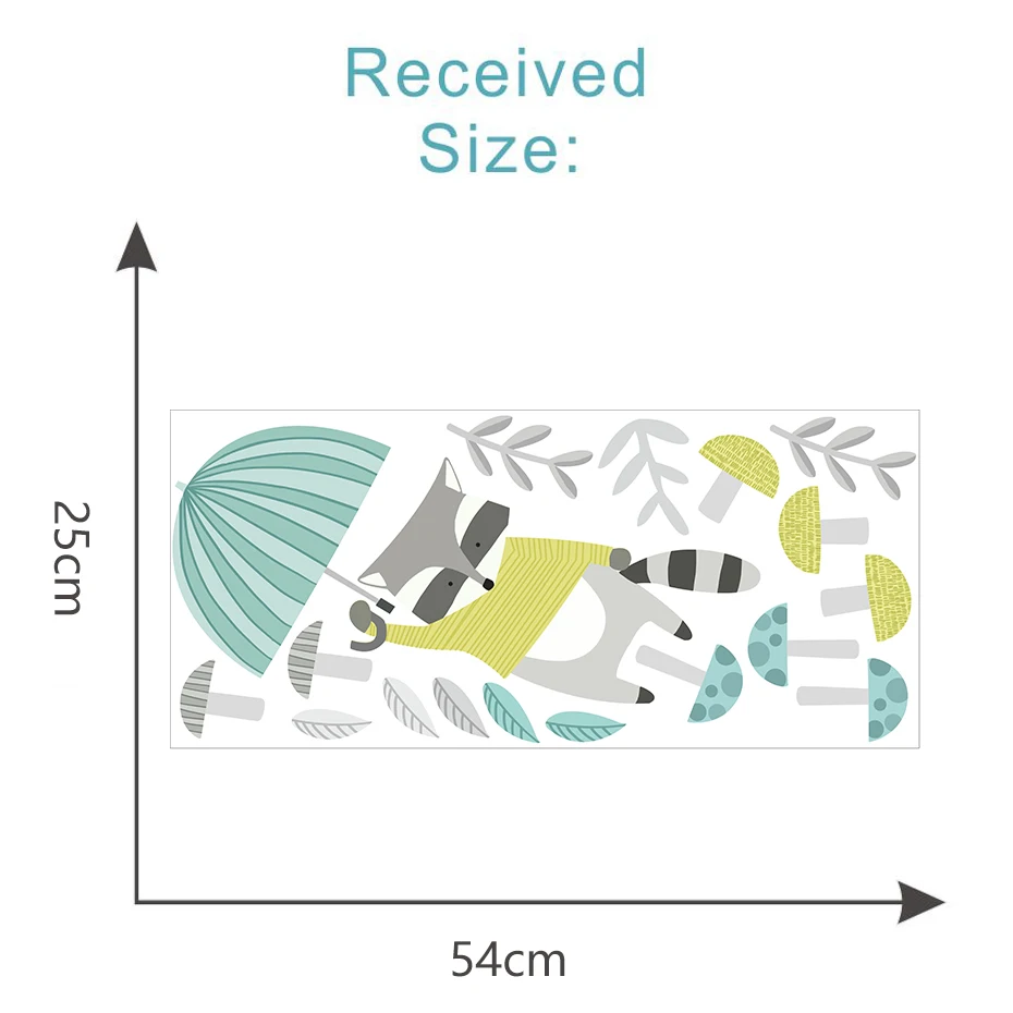 Мультяшная лиса енот белка Наклейка на стену креативные лесные животные шары листья наклейки для дома детская комната Детская Спальня Декор