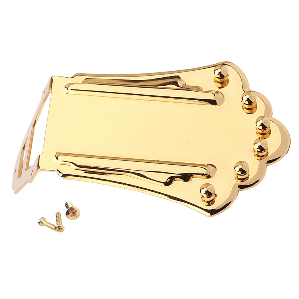 Golden Jazz Guitar String Tailpiece Bridge for Hollowbody Archtop Guitar Luthier Supply