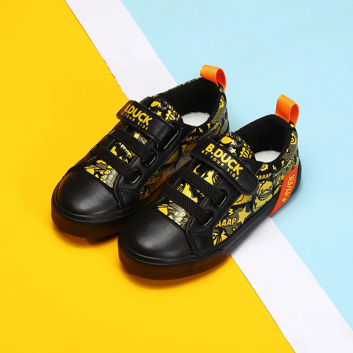 

B. Duck Small Yellow Duck CHILDREN'S Shoes Spring And Autumn Velcro Trend Versatile CHILDREN'S Shoes BOY'S Children Skate Shoes