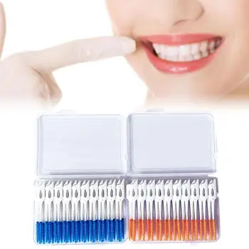 

(40 pcs/box) Transparent boxed massage interdental brush Elastic brush interdental massage gum interdental brush Soft G8E9