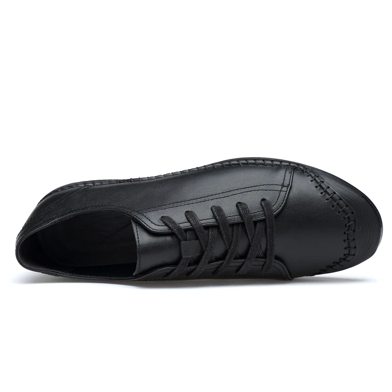 Men Genuine Leather Casual Shoes Lightweight soft walking driving shoes Brand Men Flats Shoes Men outdoor sneaker*9818