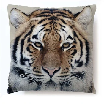 

Digital 3D Cartoon Tiger Print Elephant Tiger Panda Lion Variety Animal Sofa Linen Hug Pillowcase