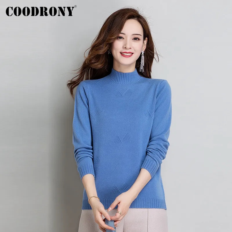

COODRONY Brand Autumn Winter New Pure Color Wool Female Jumper 2020 Streetwear Elegant Slim Pullover Women Sweater W1175