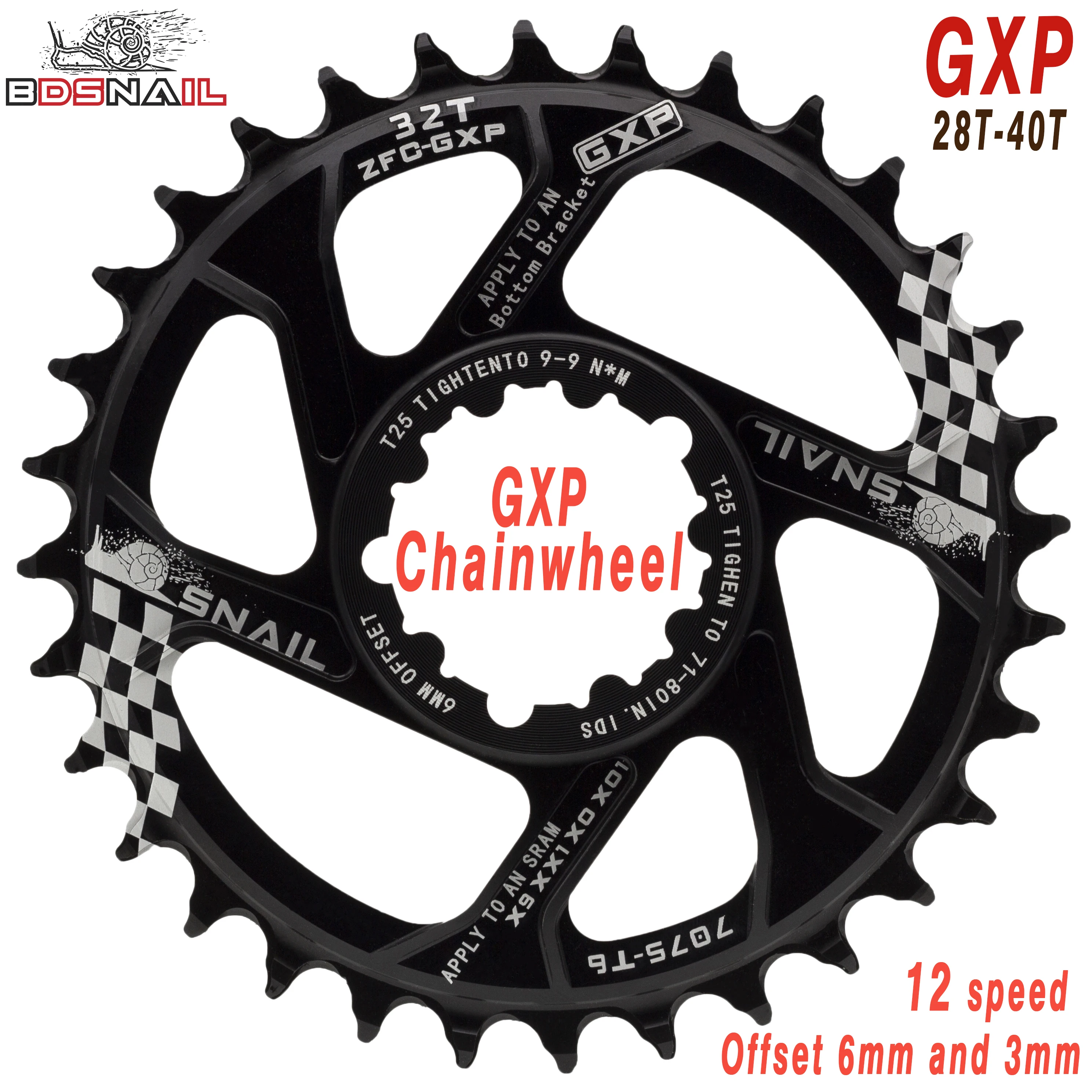 MTB GXP велосипедный коленчатый набор с фиксированным зубчатым приводом 30T 32T 34T 36T 38T