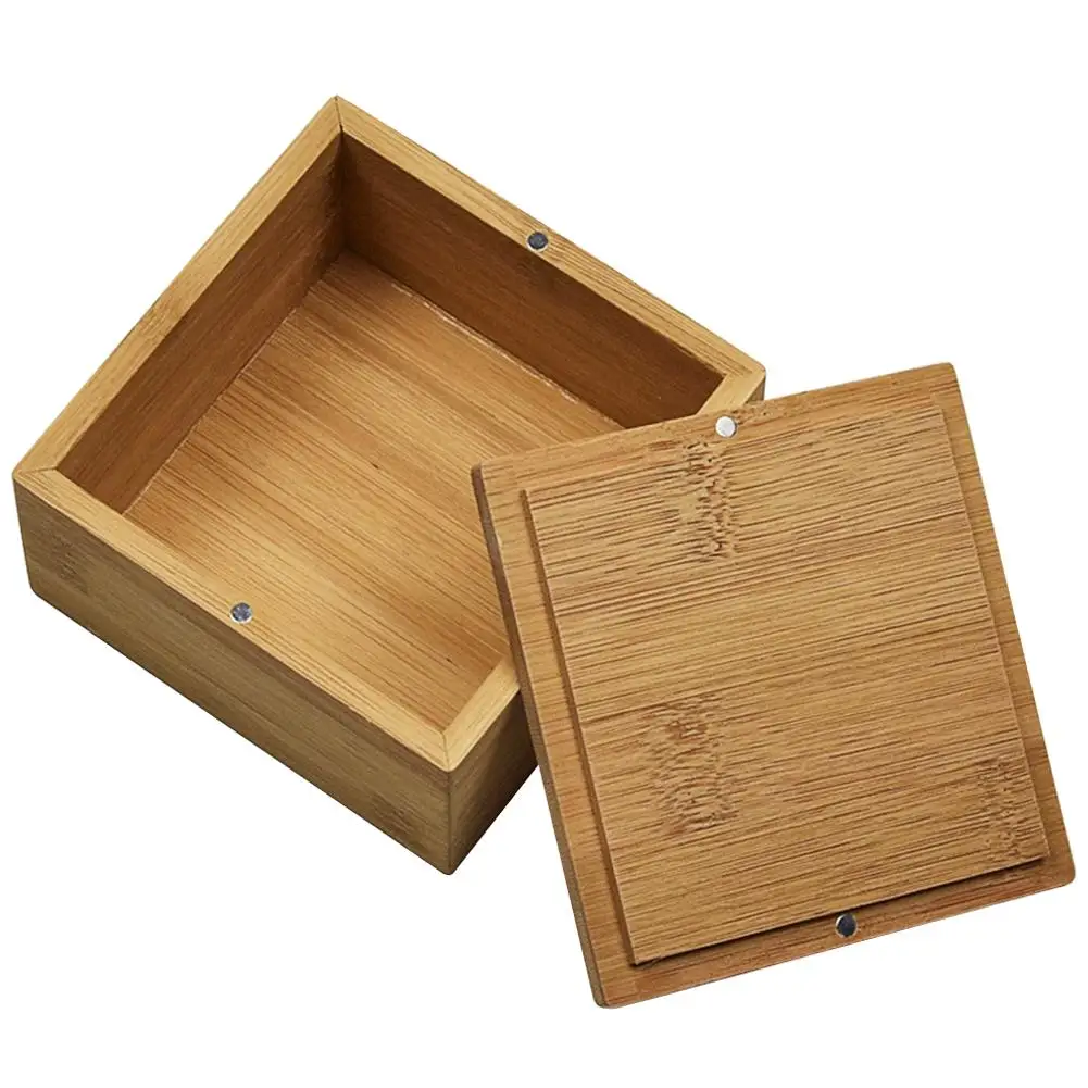 

Square Wooden Jewelry Box Bamboo Jewelry Storage Box Home Organizer Handmade Environmental Protection