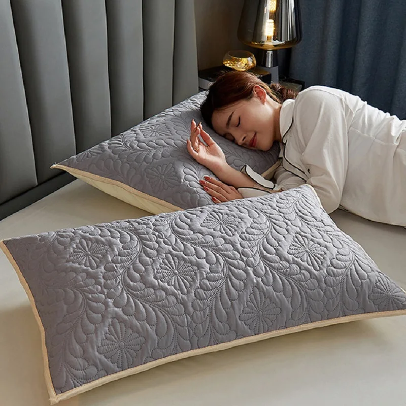 Waterproof Double deck Pillowcase Quilted Cotton Sleeping Pillow Case