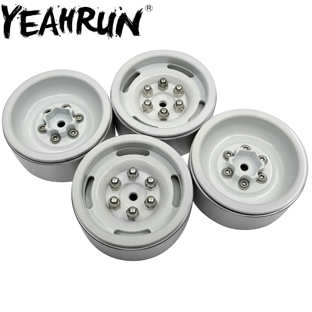 

YEAHRUN White 1.9 inch Alloy Beadlock Wheel Rims for AXIAL SCX10 D90 CC01 1/10 RC Crawler