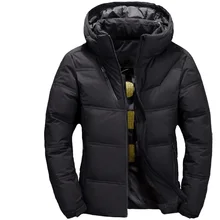 Красивая мужская куртка-пуховик на белом утином пуху, зимние парки, толстые теплые пальто с капюшоном, пальто, повседневная мужская куртка-ветровка, пуховики