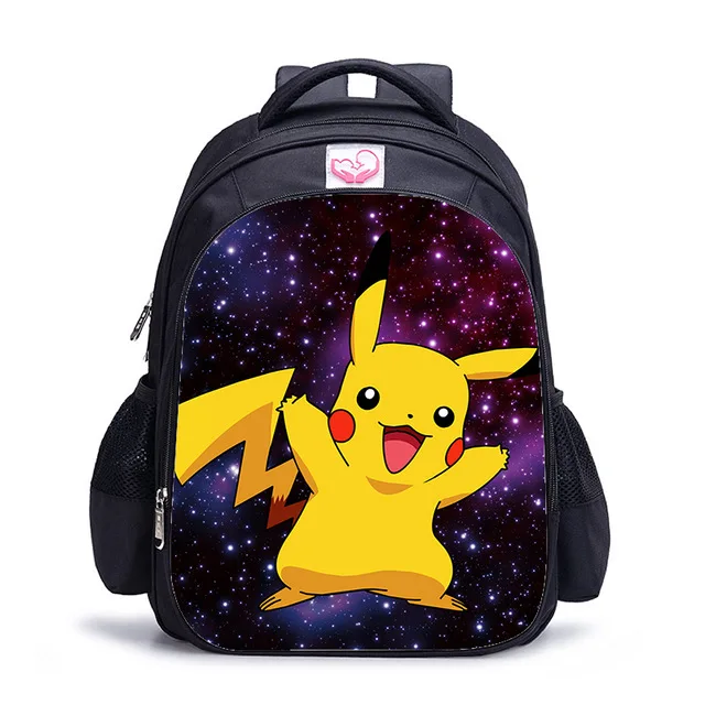 2 шт./компл. аниме рюкзак Pokemon Monster школьная сумка Ash Ketchum/Pikachu школьные сумки Девочки Мальчики портфель детский рюкзак для книг - Цвет: photo color