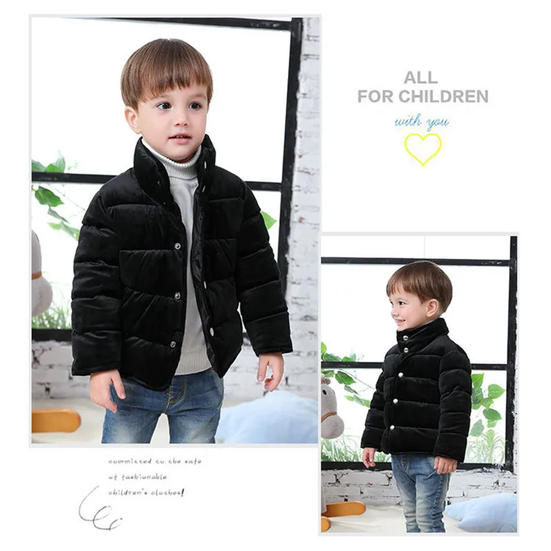 Boys Jackets 2019 New Winter Outerwear Girls Warm Thick Gold Velvet Jacket Fashion Kids Gentleman Party Coat Children Outerwear (13)