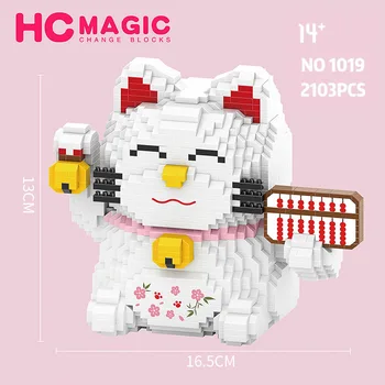 

Diamond Blocks Lucky Cat Plutus Cartoon Cat Model Educational Building Blocks Mini Bricks Toys for Children Gifts Assembly DIY