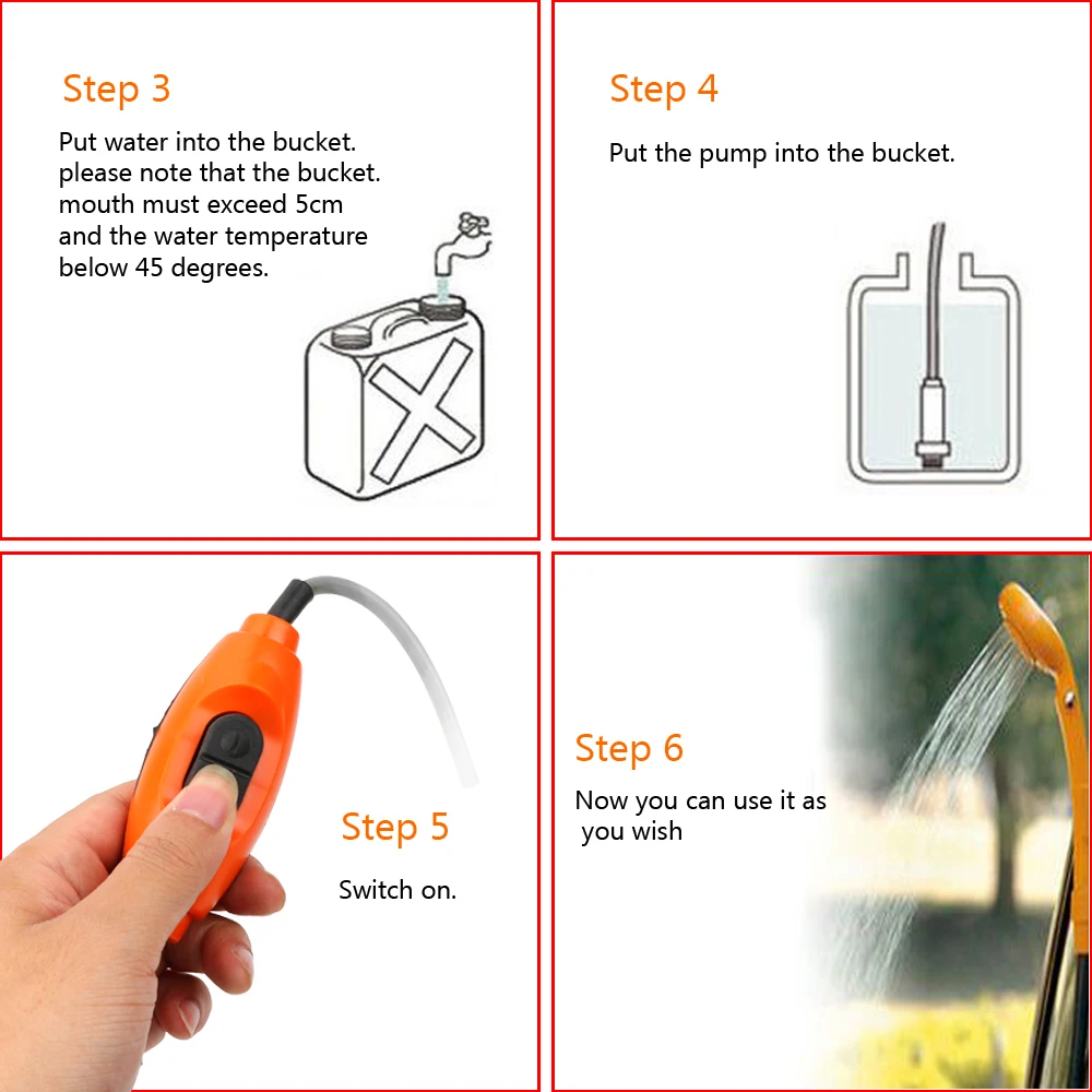 US $24.86 DC 12V Car Washer Outdoor Camping Travel Shower Universal Portable Car Shower Cleaning Tool Car Washing With Cigarette Lighter