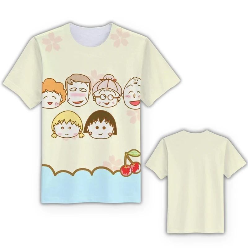 see chart1 Г., 1 шт., модные футболки с аниме рисунком «Chi-bi Maruko», Повседневная футболка Летняя футболка с короткими рукавами, индивидуальная футболка унисекс, новинка - Цвет: see chart1