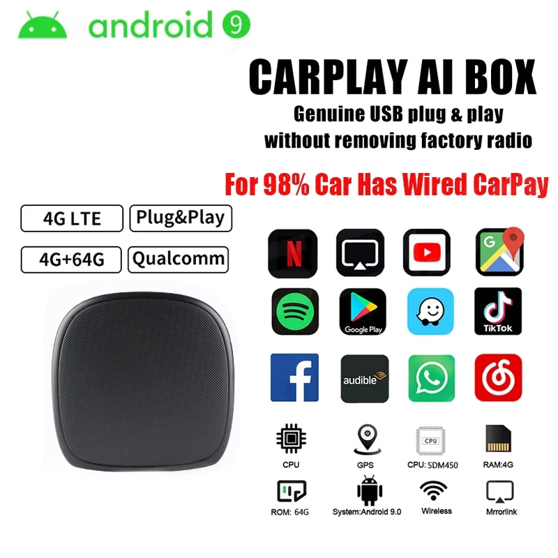 Carplay Ai Box Mini Android AI Box Apple Carplay Wireless Android Auto For Volvo Ford NISSAN