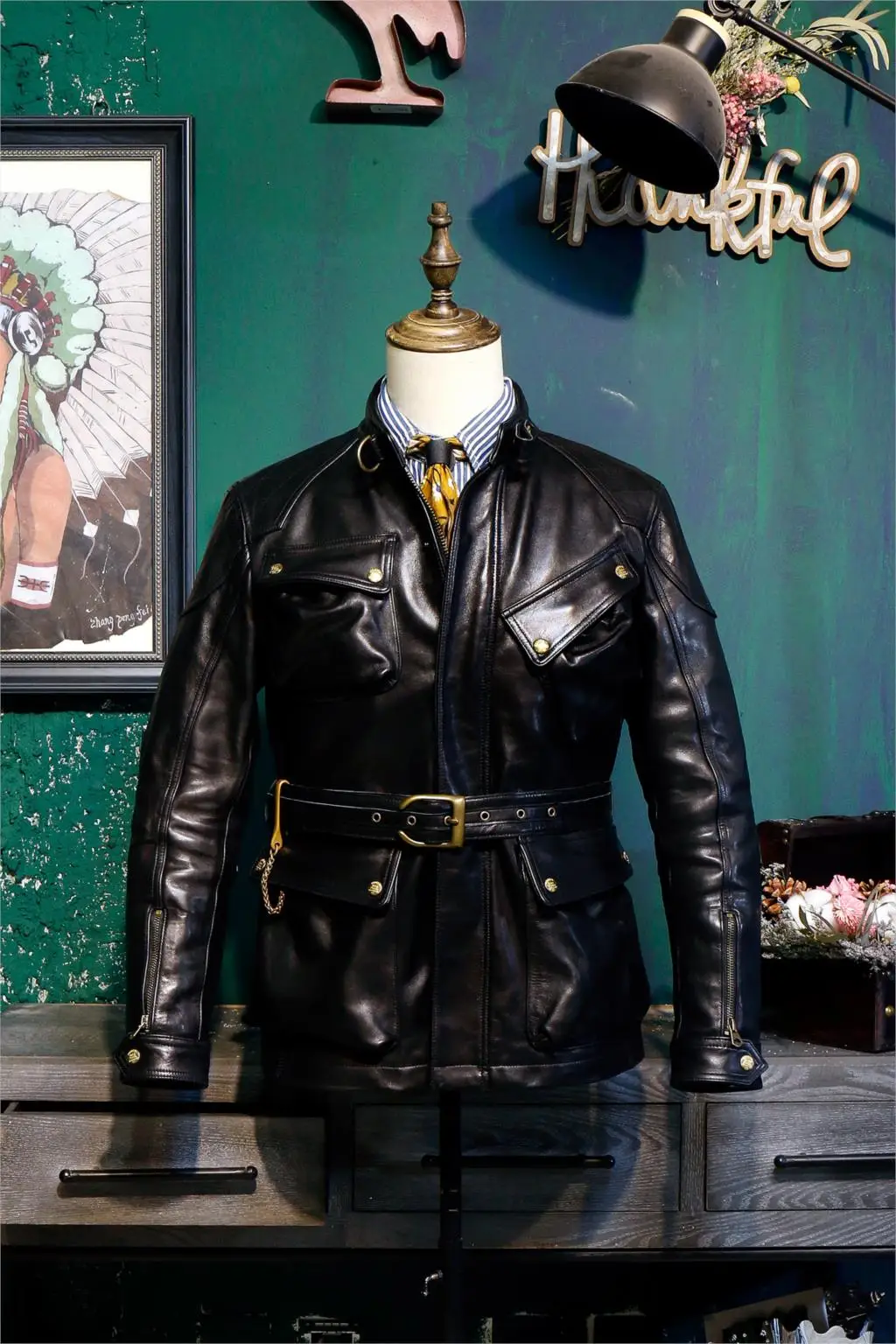 Retro Leather Hunter American Jacket 