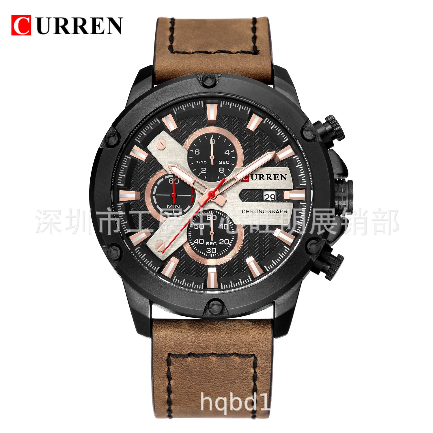 

Curren/Karui En 8308 Waterproof Circle Calendar Watch Casual Fashion Leather Belt Watch Couple Watch