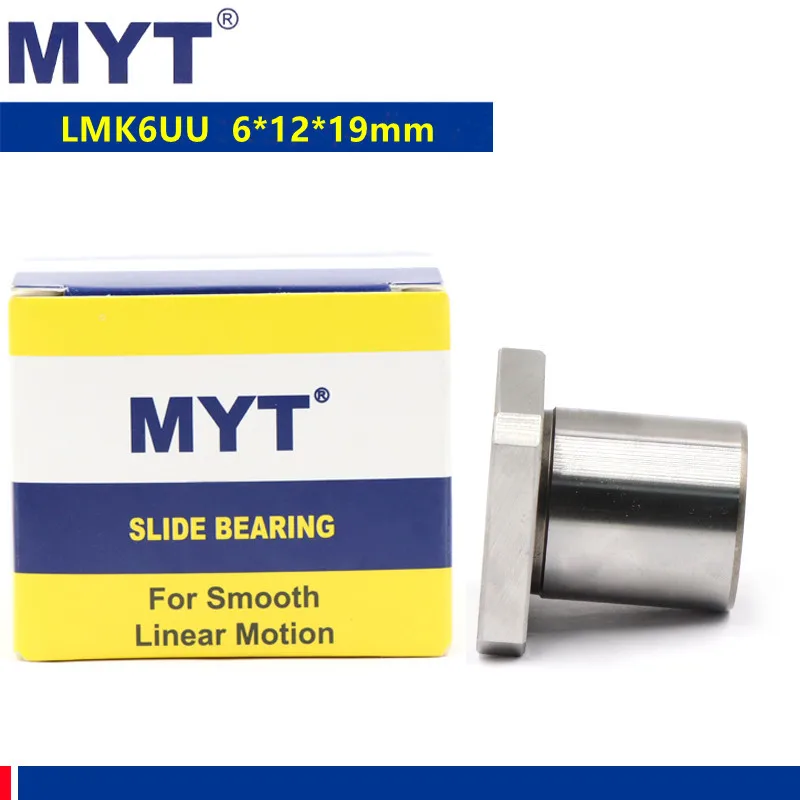 10pcs/100pcs MYT high precision LMK6UU Square Flange Linear Motion Ball Bearing For 6mm CNC