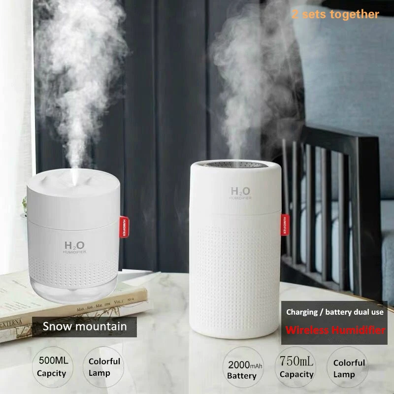 

500ml 750ml 2000mAhBattery Wireless Air Humidifier Aromatherapy Electric Humidificador Ultrasonic Aroma Diffuser Mist Maker Home