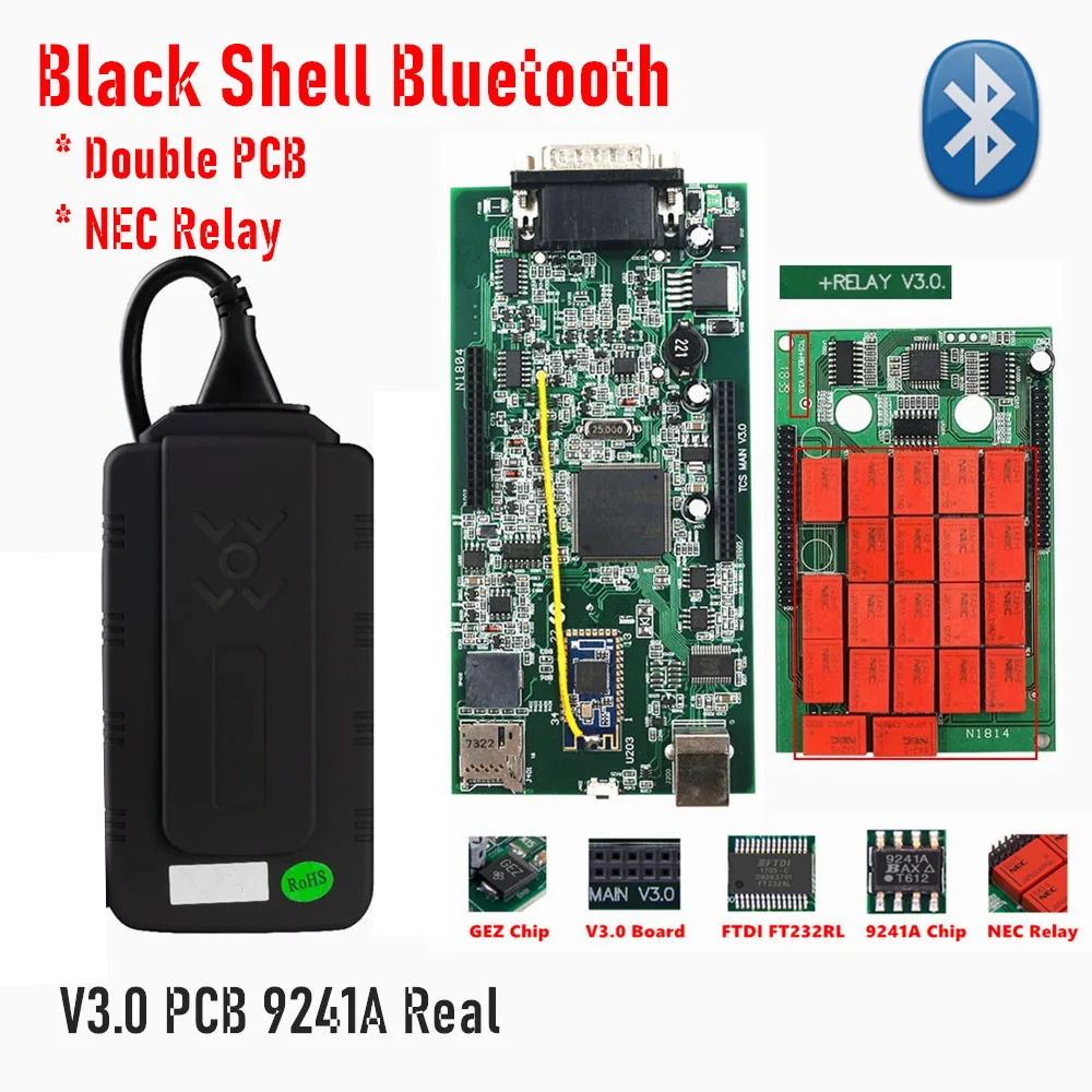 car battery checker High Quality Multidiag Pro TCS V3.0 NEC Relays 9241A Chip DS150 Bluetooth USB VCI TCS 2017 R3 OBD2 Car/Truck Diagnostic Scanner car battery drain tester Diagnostic Tools
