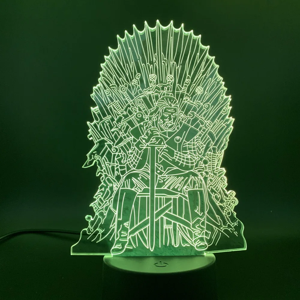 3d лампа Игра престолов лорд Эддард Старк Ned Железный Трон ночной Светильник для детей Детский подарок для спальни декоративный светодиодный ночной Светильник
